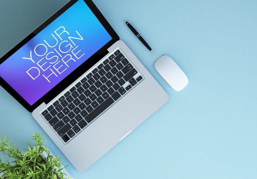 Top View of Laptop Mockup 1