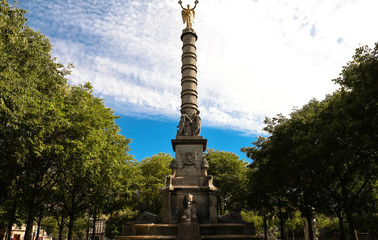 The Fountain du Palmier (1750 - 1832) at Place du Chatelet, Paris.