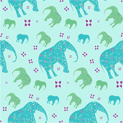 Seamless pattern elephant, vector, illustration