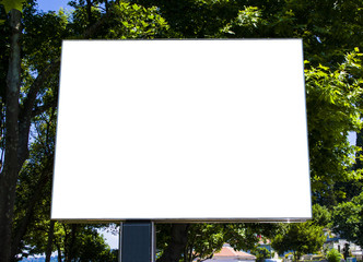 Blank white billboard