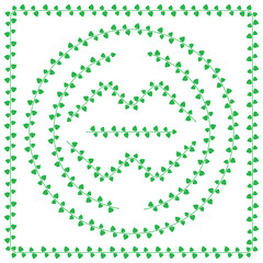 Pattern brush from green Leaves