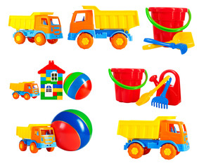 toys for children isolated on a white background, a set.