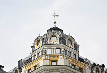 Fragment of old building in Kiev. Ukraine