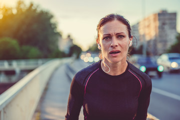 Confused fitness women