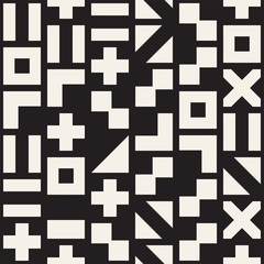 Vector random shapes seamless pattern. Modern stylish irregular texture. Repeating tiles with geometric minimalistic elements.