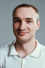 Obraz premium Man on a white background with emotions