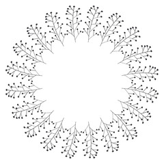 Circular crown with leaves vector illustration design