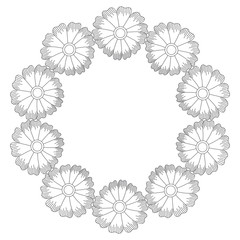 Circular crown with flowers vector illustration design