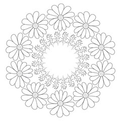 Circular crown with flowers vector illustration design