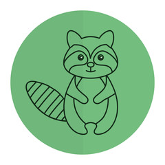 cute and tender raccoon vector illustration design