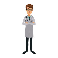 Fototapeta premium doctor medical staff folded arms and stethoscope