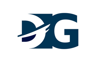 Fototapeta premium DG Negative Space Square Swoosh Letter Logo