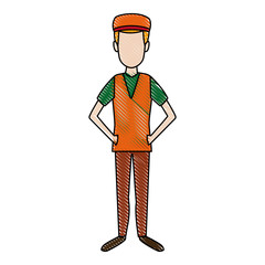 standing man young people cartoon image