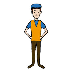 standing man young people cartoon image