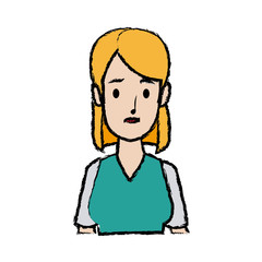 portrait woman young female cartoon people