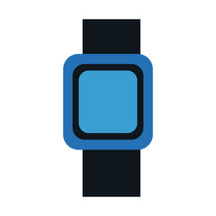 blue smart watch wearable technology icon