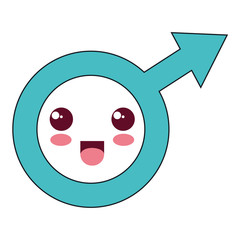 male symbol kawaii character vector illustration design
