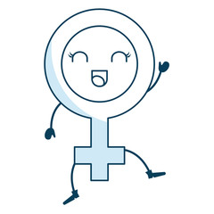 female symbol kawaii character vector illustration design