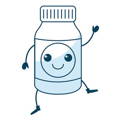 bottle drugs kawaii character vector illustration design