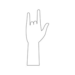 hand rock and roll gesture concept