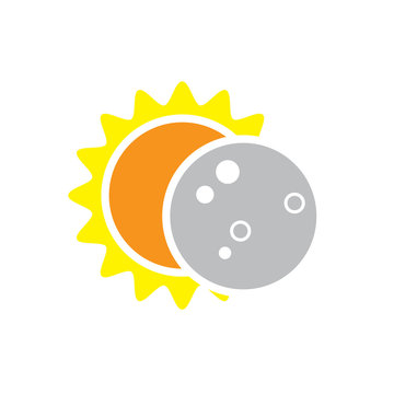 Total Solar Eclipse Icon On August 8, 2017