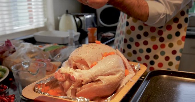 Seasoning The Christmas Turkey