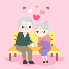 cute cartoon old couple