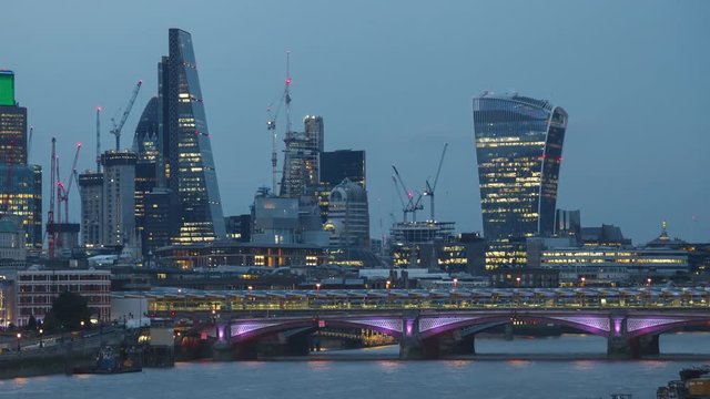 Day to Night Time Lapse of the City of London, Hyper-lapse, Motion Time-Lapse. Close up.