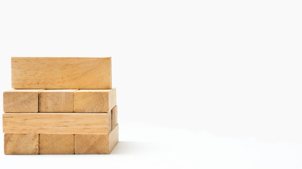 Wooden Building Blocks on white background