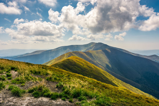 mountain hillsides in late summer