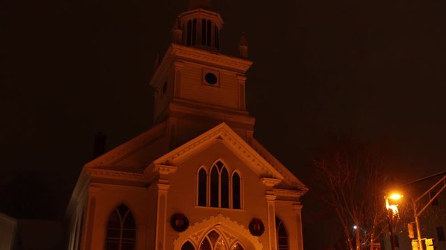 Small Town Church in Winter North America St. James United Antigonish Nova Scotia
