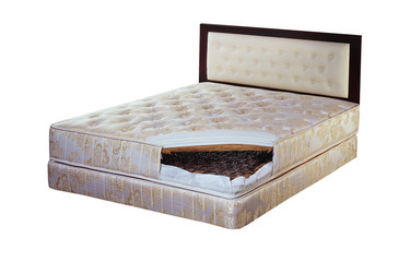 Mattress made of spiral springs and coconut fiber