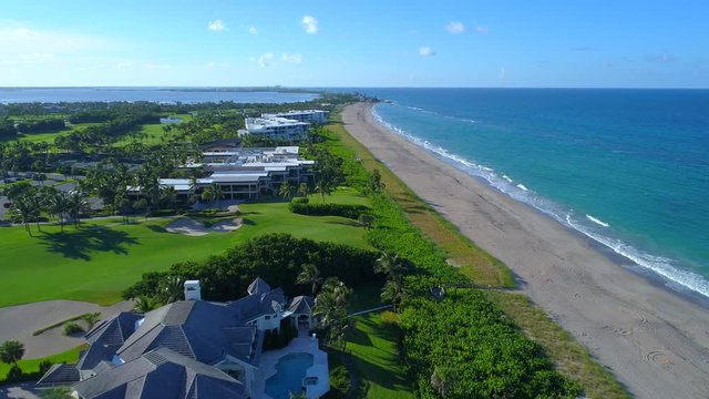 Aerial drone flying over Hutchinson Island Florida