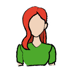 portrait woman young character people vector illustration