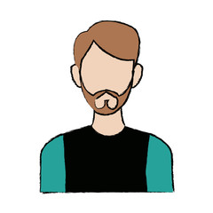 portrait man young character people image vector illustration