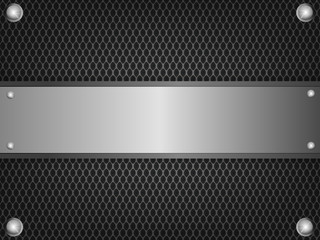 Black iron template steel texture or metal pattern background, vector illustration.