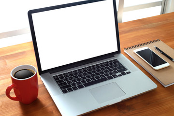  working Businessman using a desktop computer of the blank screen