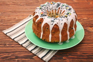 Summer Bundt Cake Topped with Sugar Glaze