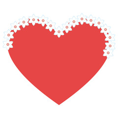 heart with flowers decoration vector illustration design