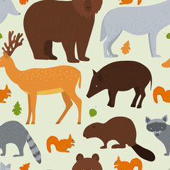 Forest animals. Vector pattern