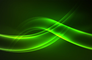 Vector glowing wave, smoke