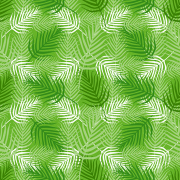 Summer tropical palm leafs pattern vector seamless. Exotic jungle texture background. Design for wallpaper, fashion apparel, swimwear fabric, beach party cards or green eco products.