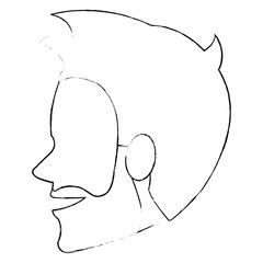 young man head model avatar character vector illustration design