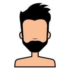 young man model shirtless avatar character vector illustration design