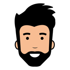 young man head model avatar character vector illustration design