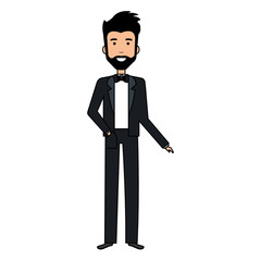 elegant husband avatar character vector illustration design