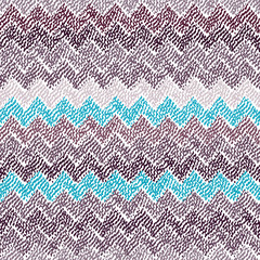 Seamless ikat pattern. Simple chevron ornament. Stripe print. Blue, gray and white colors.