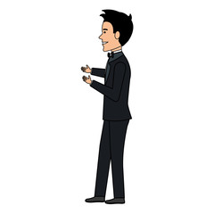 elegant husband avatar character vector illustration design