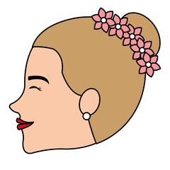 cute wife avatar character vector illustration design