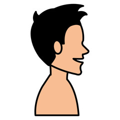 young man model shirtless avatar character vector illustration design